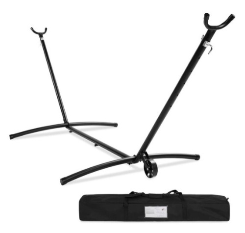 Portable Heavy-Duty Steel Hammock Stand w/ Built-In Wheel, Case - 9ft - Lot 539