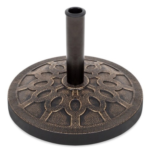 18in Round Patio Umbrella Base Stand w/ Rustic Finish - Lot 541