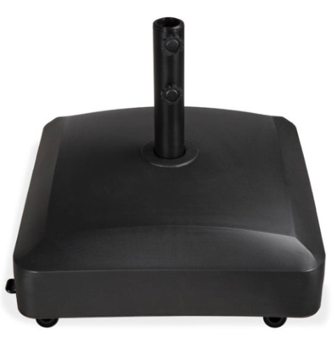Fillable Mobile Umbrella Base Stand w/ 4 Wheels, 2 Locks, 123lb Capacity, Black - Lot 545