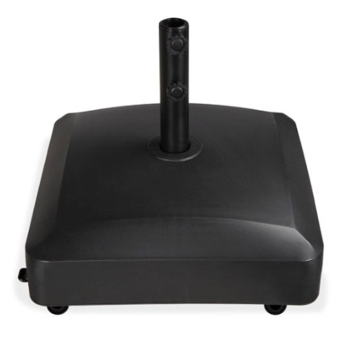 Fillable Mobile Umbrella Base Stand w/ 4 Wheels, 2 Locks, 123lb Capacity, Black - Lot 558