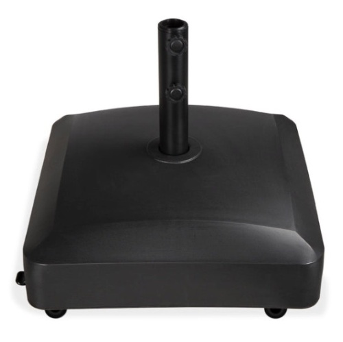 Fillable Mobile Umbrella Base Stand w/ 4 Wheels, 2 Locks, 123lb Capacity, Black - Lot 564