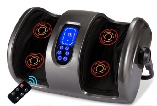 Reflexology Shiatsu Foot Massager w/ High-Intensity Rollers, Remote Control, Gray - Lot 570