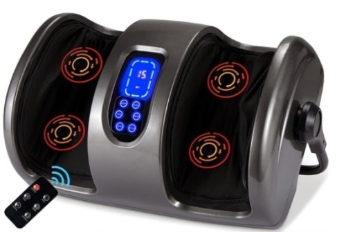 Reflexology Shiatsu Foot Massager w/ High-Intensity Rollers, Gray, Remote Control - Lot 571