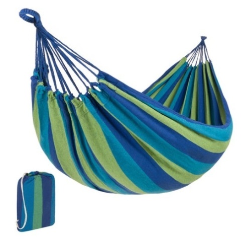 2-Person Brazilian-Style Double Hammock w/ Portable Carrying Bag, Blue - Lot 576
