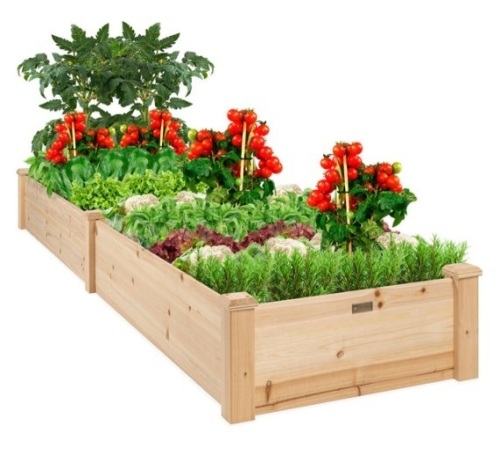 8x2ft Wooden Raised Garden Bed Planter for Garden, Lawn, Yard - Lot 581