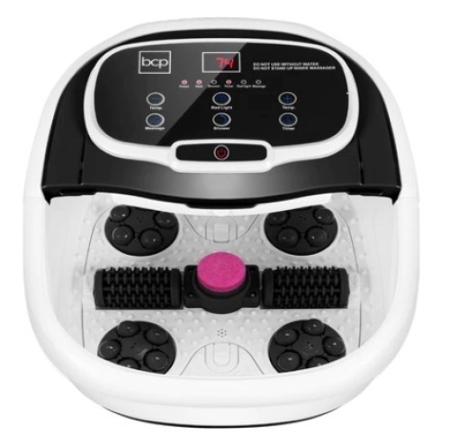 Automatic Heated Shiatsu Massage Foot Bath Spa w/ Pumice Stone, Black - Lot 643