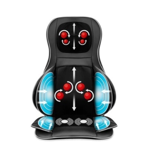 Air Compression Shiatsu Neck & Back Massager Seat w/ Heat, Rolling Massage - Lot 650