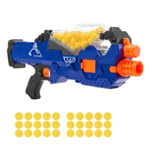 Kids Motorized Foam Ball Gun w/ Auto Feeder, 20 Balls, Distance Shooting - Lot 651