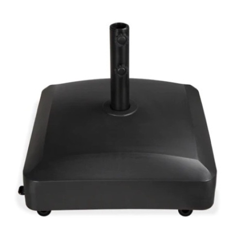 Fillable Mobile Umbrella Base Stand w/ 4 Wheels, 2 Locks, 123lb Capacity, Black - Lot 675
