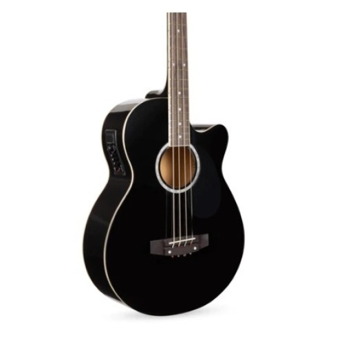 Acoustic Electric Bass Guitar w/ Equalizer, Truss Rod, Black - Lot 680