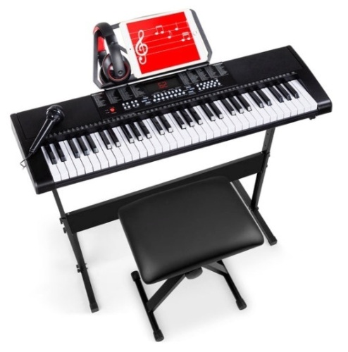 61-Key Beginners Electronic Keyboard Piano Set w/ 3 Modes, Microphone - Lot 404