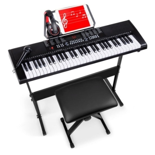61-Key Beginners Electronic Keyboard Piano Set w/ 3 Modes, Microphone - Lot 412