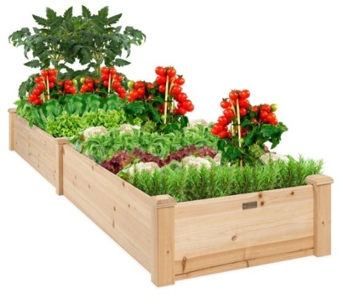 8x2ft Wooden Raised Garden Bed Planter for Garden, Lawn, Yard - Lot 416