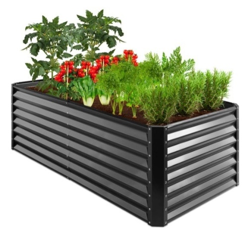 Outdoor Metal Raised Garden Bed for Vegetables, Flowers, Herbs - 6x3x2ft, Gray - Lot 418