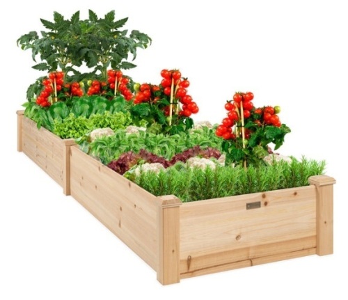 8x2ft Wooden Raised Garden Bed Planter for Garden, Lawn, Yard - Lot 425