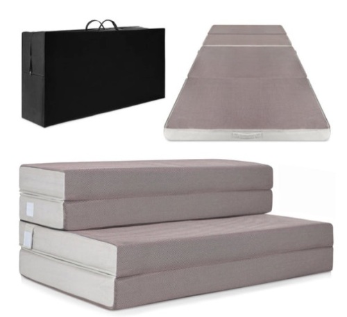 Folding Portable Mattress Topper w/ Plush Foam - 4in, Queen - Lot 432