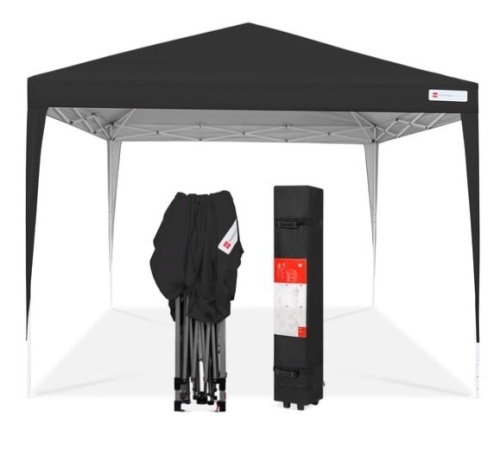 Outdoor Portable Pop Up Canopy Tent w/ Carrying Case, 10x10ft, Black - Lot 437