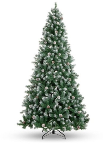 Pre-Decorated Christmas Tree w/ Pine Cones, Flocked Branch Tips, 6 Ft. - Lot 439