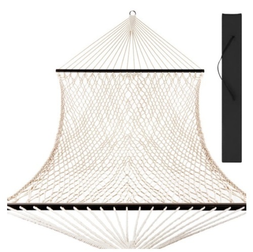 Cotton Rope 2-Person Double Hammock w/ Spreader Bars, Carrying Case - Lot 447