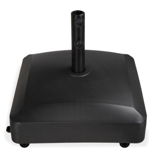 Fillable Mobile Umbrella Base Stand w/ 4 Wheels, 2 Locks, 123lb Capacity, Black - Lot 449