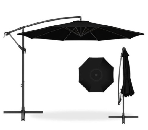 Offset Hanging Patio Umbrella - 10ft, Black - Lot 455