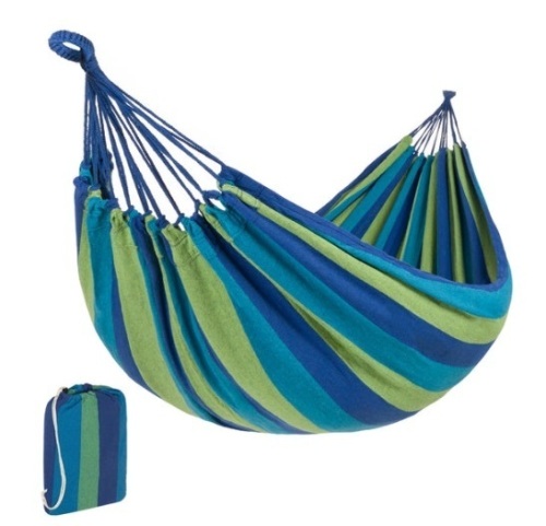 2-Person Brazilian-Style Double Hammock w/ Portable Carrying Bag, Blue - Lot 454