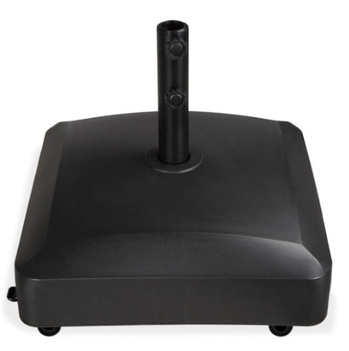Fillable Mobile Umbrella Base Stand w/ 4 Wheels, 2 Locks, 123lb Capacity, Black - Lot 467
