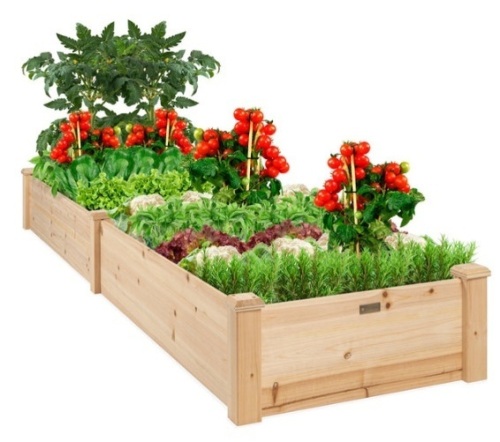 8x2ft Wooden Raised Garden Bed Planter for Garden, Lawn, Yard - Lot 468