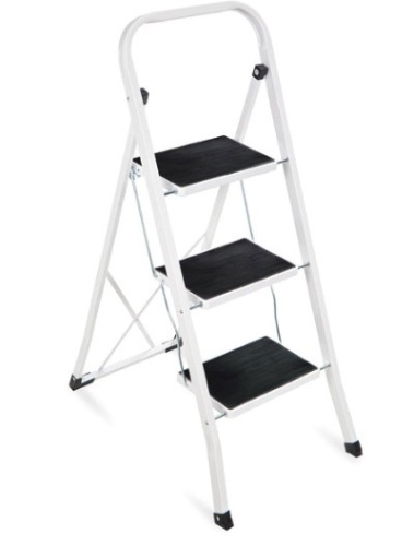 3-Step Portable Folding Step Ladder w/ Non-Slip Feet, 330lb Capacity - Lot 470