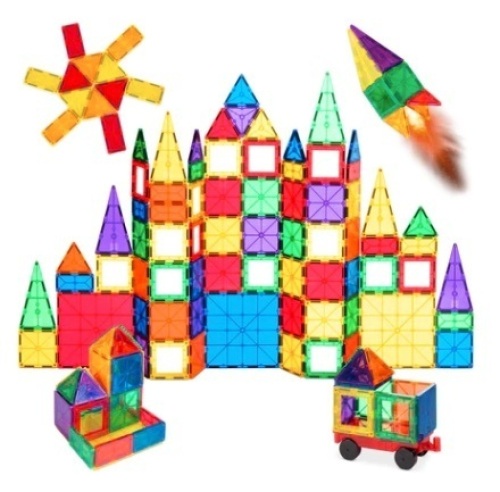 110-Piece Kids Magnetic Tiles STEM Construction Toy Building Block Set - Lot 699