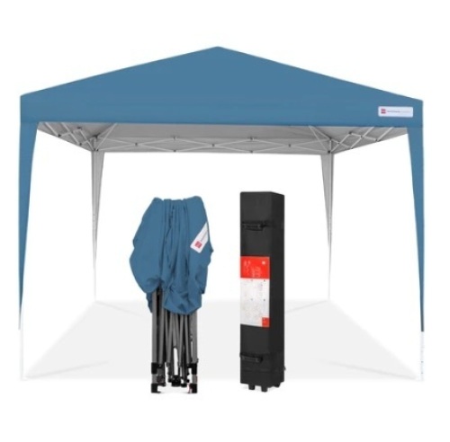 Outdoor Portable Pop Up Canopy Tent w/ Carrying Case, 10x10ft, Blue - Lot 707