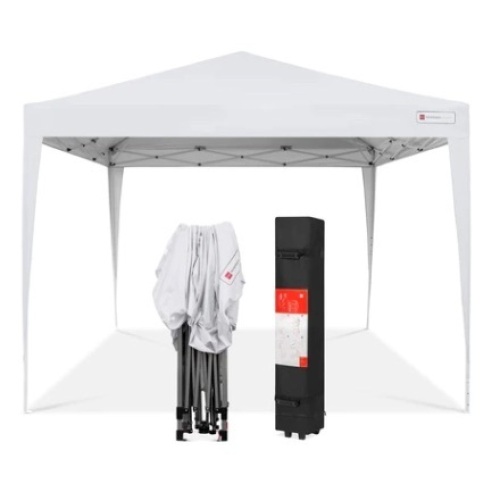 Outdoor Portable Pop Up Canopy Tent w/ Carrying Case, 10x10ft, White - Lot 708