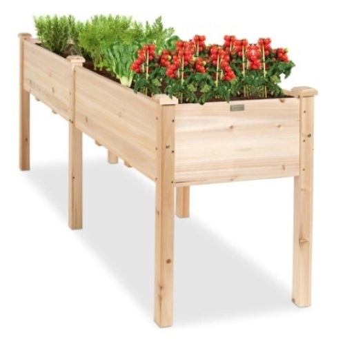 Elevated Wood Garden Planter Stand - 72x24x30in - Lot 715