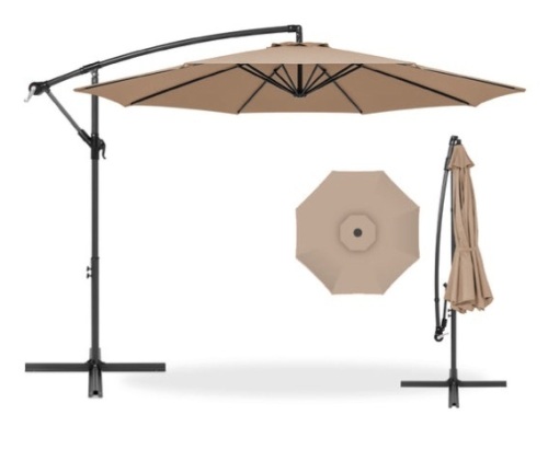Offset Hanging Patio Umbrella - 10ft, Tan - Lot 486