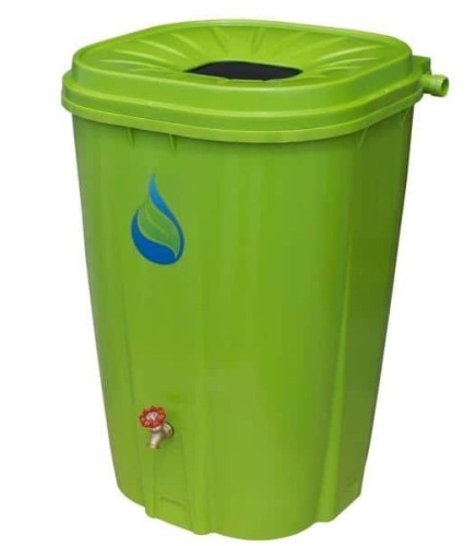 55 Gal. Rain Barrel Green with Brass Spigot - Lot 594