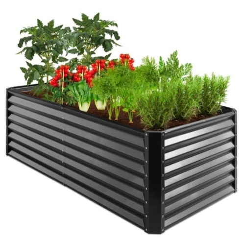 Outdoor Metal Raised Garden Bed for Vegetables, Flowers, Herbs - 6x3x2ft, Gray - Lot 597