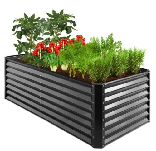 Outdoor Metal Raised Garden Bed for Vegetables, Flowers, Herbs - 6x3x2ft, Gray - Lot 598