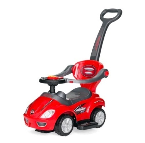 3-in-1 Kids Push Car w/ Handle and Horn, Red - Lot 645