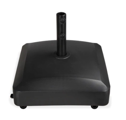 Fillable Mobile Umbrella Base Stand w/ 4 Wheels, 2 Locks, 123lb Capacity, Black - Lot 722