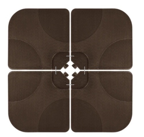 4-Piece Cantilever Offset Patio Umbrella Stand Square Base Plate Set, Brown - Lot 724