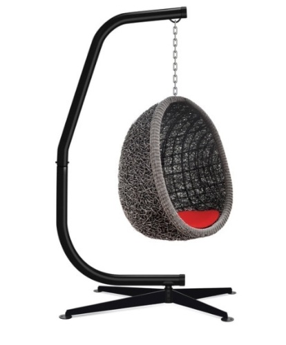 Curved Hanging Hammock C-Stand w/ All-Weather, Steel Frame - Stand Only - Lot 741