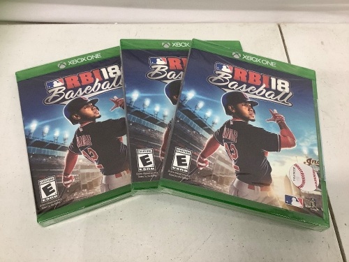 Lot Of [3] X-Box RBI18 Baseball, New, Sealed  - Lot 120