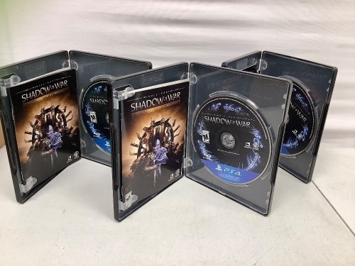 Lot of (3) PS4 Shadown of War Games, Appears new - Lot 122