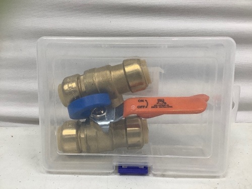 Sungator Pushfit Water Valve Shutoff, 2 Pack, E-Commerce Return, Reail 22.99 - Lot 211