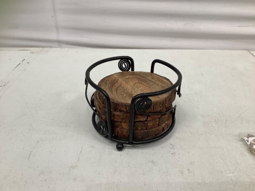 Wooden Coasters w/ Stand, Appears New - Lot 168