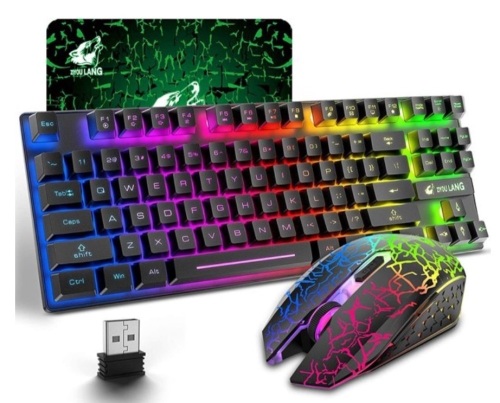 Ziyou Lang Wireless Gaming Keyboard/ Mouse Combo, Damaged Corner, Untested, E-Commerce Return, Retail 38.89 - Lot 186