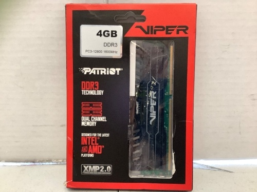 Viper 4GB Memory for Gaming, E-Comm Return - Lot 599
