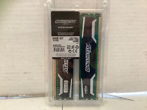 4pcs Ballistix 16GB Gaming Memory Modules, E-Comm Return - Lot 600