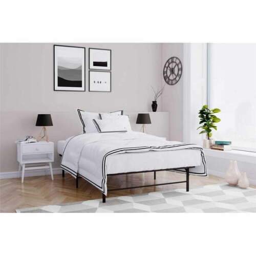 Mainstays Metal Full Platform Bed Frame and Mattress Foundation, Black - Lot 405