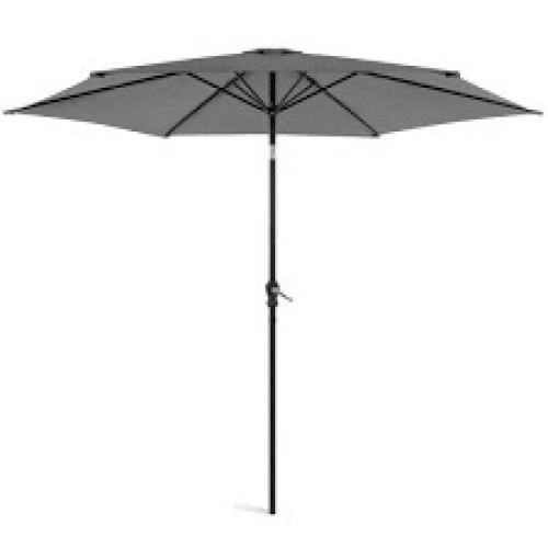Outdoor Steel Market Patio Umbrella Decoration w/ Tilt, Crank Lift - 10ft - Lot 450